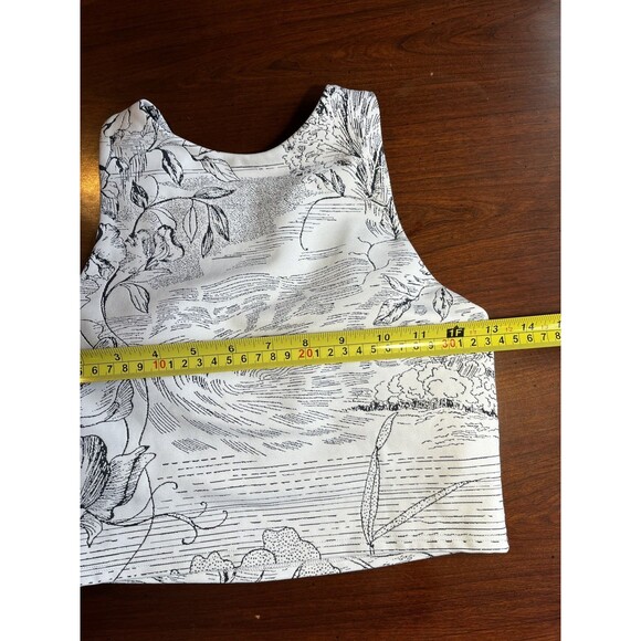 Athleta White Black Floral Print Conscious Crop Bra Wm XS Low Impact - Picture 6 of 8